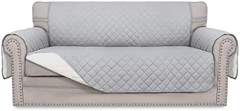 Easy-Going Reversible Couch Cover, 2 Cushion Sofa, Light Gray/Ivory by Easy-Going