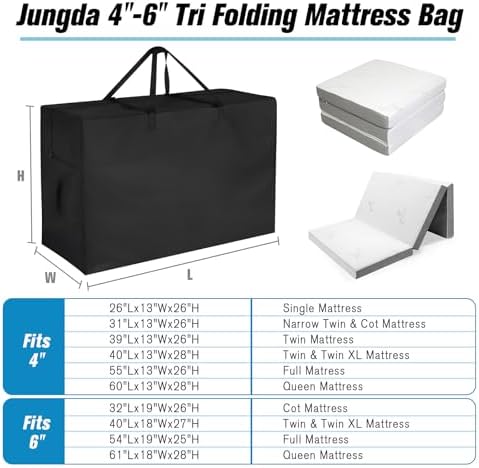 6 Inch Cot Tri Folding Mattress Storage Bag for Tri Fold Mattress - Image 3