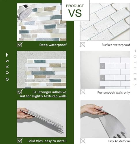 STICKGOO Peel and Stick Wall Tile Self-Adhesive Backsplash Thicker Design - Image 4