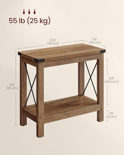 VASAGLE 2-Tier End Side Table, Small Accent Nightstand with Bottom Shelf - Image 3