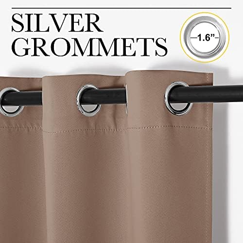 NICETOWN Sound Reducing Room Divider Curtain Screen Partition, Function Thermal Blackout Patio Door Curtain Panel, Sliding Door Insulated Curtain, Cappuccino, 2.8ft Wide x 6.7ft Long - Image 5