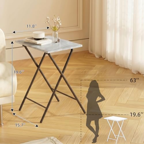 Adompacat 16" Small TV Tray Table, Folding TV Dinner Trays Set on Couch - Image 4