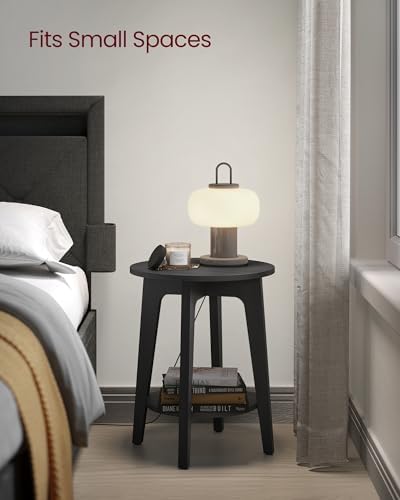 VASAGLE Round Side Table with Lower Shelf, End Table for Small Spaces - Image 4