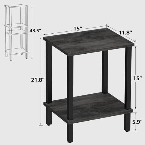 TUTOTAK End Table, Side Table, Nightstand, 2-Tier Storage Shelf - Image 2