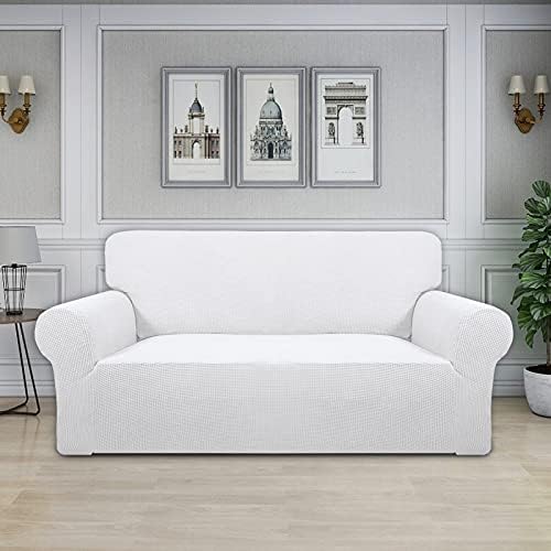 Easy-Going Stretch Oversized Loveseat Couch Covers Washable Snow White - Image 2