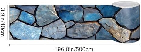 IVN Wallpaper Border Peel and Stick Wall Blue Stone 4x196 Inch - Image 3