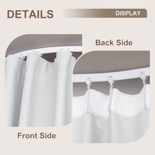 MaKefeile Room Divider Curtains & Flexible Bendable Tracks Set,Privacy Dividers Ceiling Track Curtain Window Blackout Curtains for Living Room Bedroom (W100 × H84 in 1 Panel White Drape & White Rail) - Image 5