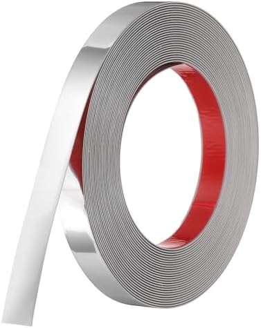 uxcell Silver Peel and Stick Molding Trim, 0.8 Inch x 39.4 ft Self-Adhesive Mirror Tape, Flexible PVC Border Strip for Wall Decoration Tile Edge Ceiling Floor Frame Furniture Decoration by uxcell