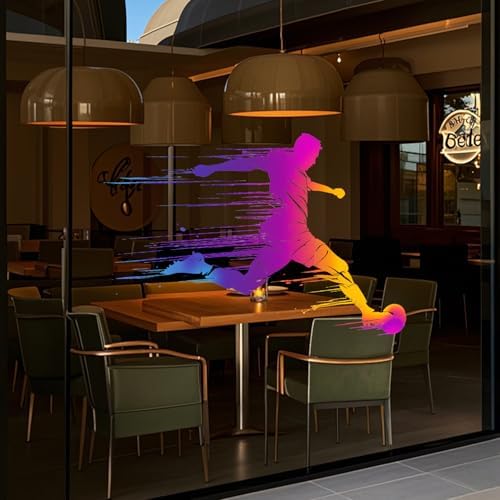 ANNA QUEEN Soccer Player Wall Decals Peel and Stick, Football Kick Silhouette Wall Stickers, Sports Wall Decor Removable Vinyl Wall Art for Boys Bedroom Game Room - Image 5