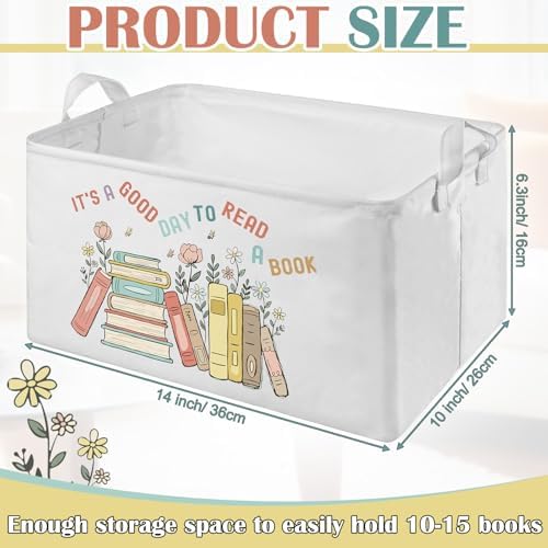 Marsui 1 Pcs Book Storage Basket Its a Good Day to Read a Book, Fresh Color - Image 2