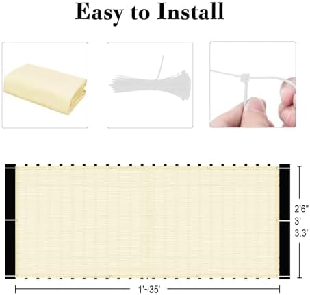 SUNLAX 3'x7' Black Balcony Privacy Screen Fence Windscreen 90% UV Block - Image 3