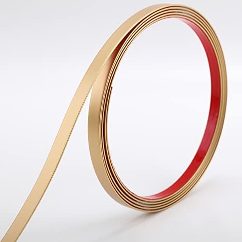 Trimold Matte Gold Molding Trim Peel and Stick, Flexible Mirror Border Design, Wall Ceiling Floor Cabinet Tile Edge Moulding, 5m x 2cm by AllAboutTrimMoldings