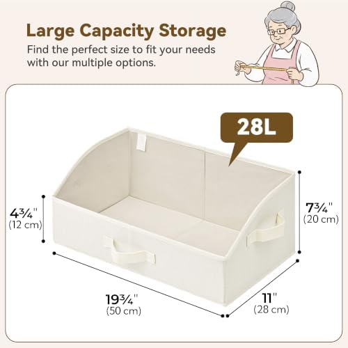 GRANNY SAYS Trapezoid Closet Storage Bins, Large, Pearl White, 3-Pack - Image 6