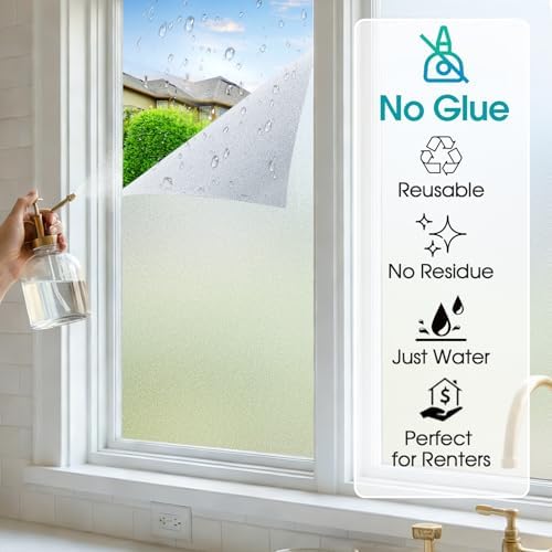 Coavas Frosted Glass Window Privacy Film, Static Cling, 45.2" x 314.9" - Image 3