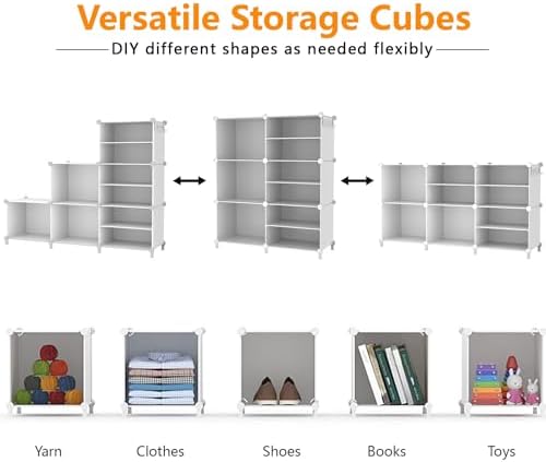 AWTATOS 6 Cube Closet Organizer Storage Shelves, White - Image 6