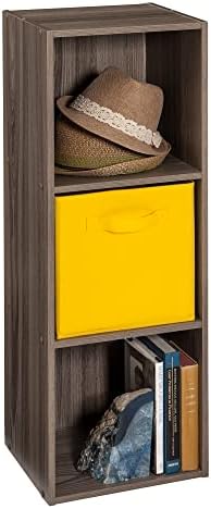 ClosetMaid Cubeicals 3 Cube Storage Shelf Organizer Bookshelf - Vertical/Horizontal, Easy Assembly - Natural Gray Wood Finish - Image 4