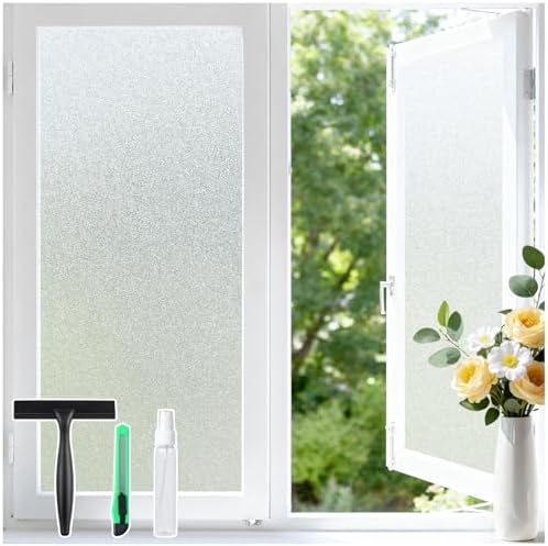 Haton Frosted Window Privacy Film with Tools, Static Cling for Glass, Pure by HatonHomeDecor