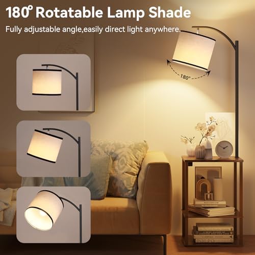 SUNMORY Floor Lamp with Table Shelves, End Side Table for Living Room - Image 7