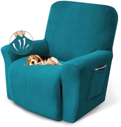 KEKUOU Recliner Chair Covers, 1-Piece Lazy Boy Recliner Covers,Peacock Blue by KEKUOU