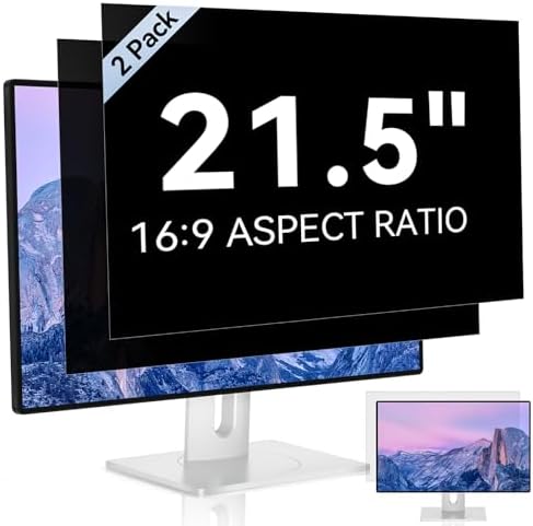 [2 Pack] 21.5 In Computer Privacy Screen Filter for 16:9 Widescreen Monitor by Mamol
