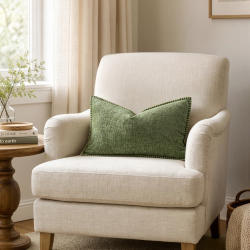MIULEE Decorative Lumbar Throw Pillow Covers 12x20 Inch Sage Green 2 Pack - Image 4