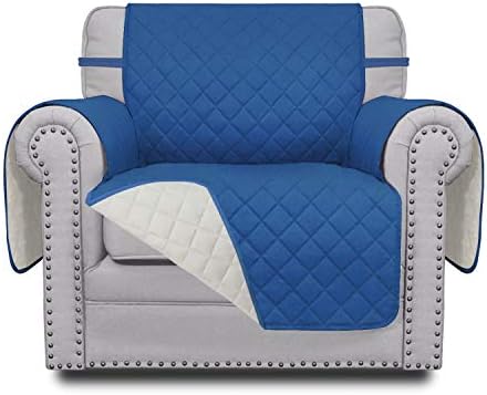 Easy-Going Reversible Couch Cover, Small Chair, Blue/Ivory by Easy-Going