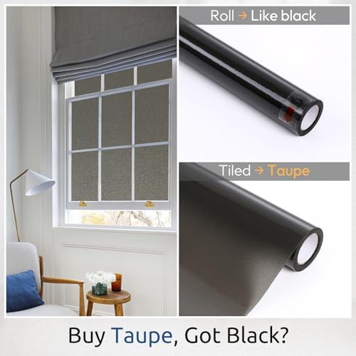 rabbitgoo Static Cling Privacy Film for Glass Windows, Taupe 23.6" x 78.7" - Image 3