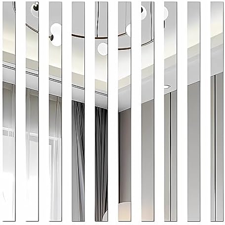 19.7 Ft. Mirror Wall Stickers, Self-Adhesive Acrylic Mirror Tiles, Removable Decals Stickers for Wall Frames/Wallpaper Border/Waist Lines - Image 5