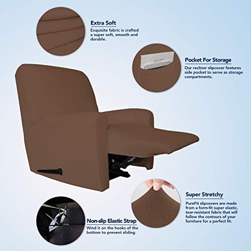 PureFit Stretc Recliner Chair Covers Fleece Soft Couch Covers for Sofa - Image 3