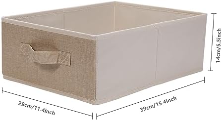 Clothings Collapsible Storage Bins, Foldable Organizers and Storage Baskets Cube Storage Bin for Bedroom Living Room (4 Pack, Beige, 15.4x11.4x5.5inch) - Image 7