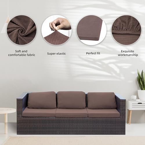 8 Pcs Outdoor Cushion Covers, Patio Sofa Cushion Covers Replacement - Image 4