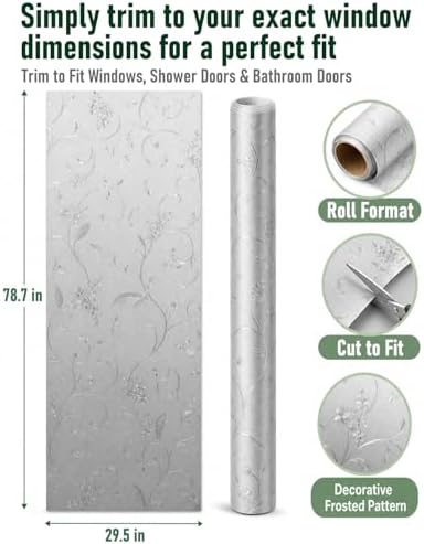 Privacy Window Film, Frosted Static Cling Glass Covering 29.5" x 78.7" - Image 5