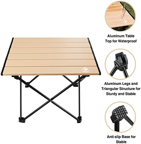 VILLEY Portable Camping Side Table, Ultralight Aluminum Folding Beach Table - Image 5