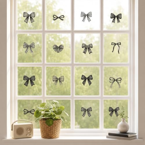 60Pcs Watercolor Bowtie Wall Stickers - Coquette Aesthetic Vinyl Decals for Room Decor in Light Pink, Sky Blue, Mint Green, Lavender Peel and Stick Nursery, Bedroom, Kindergarten Wall Art (Black) - Image 5