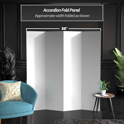 6 ft. Tall White Temporary Cardboard Folding Screen - 4 Panel - Image 3