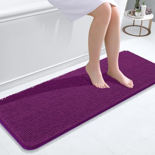 OLANLY Bathroom Runner Rugs 47x17, Extra Soft Absorbent Chenille Bath Rugs by OLANLY