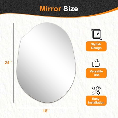 Delma Irregular Wall Mirror, 24"x18" - Image 3