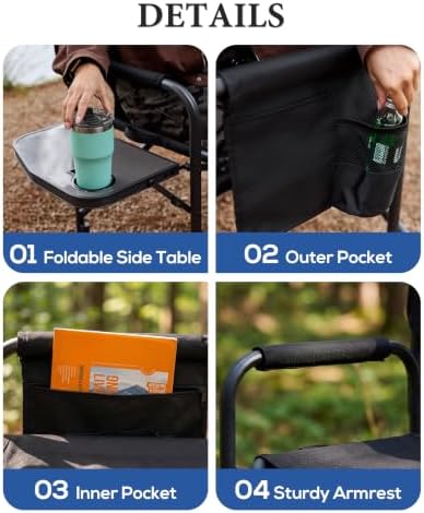 Heavy Duty Oversized Camping Folding Chair, Support 400lbs - Image 6
