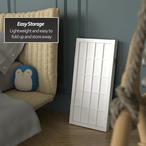 2 ft. Short Desktop Window Pane Shoji Screen - White - 3 Panels - Image 5