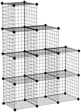 C&AHOME Wire Cube Storage - 9-Cube Organizer, Metal Grids, Bookshelf, Black - Image 5