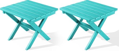 SERWALL Small Folding Outdoor Side Table Set of 2, Aruba by SERWALL