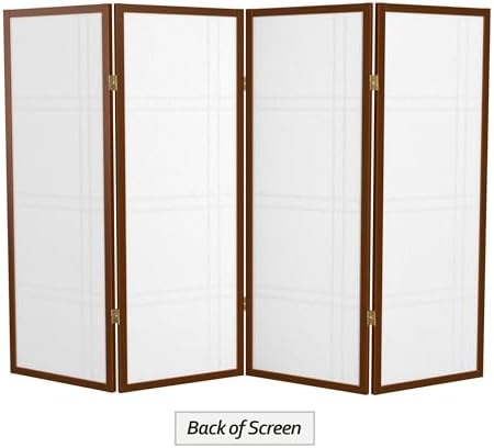 4 ft. Short Double Cross Shoji Screen - Walnut - 4 Panels - Image 6