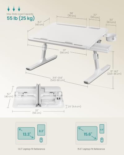 SONGMICS Bed Laptop Desk, Foldable, Adjustable Height, 15.7 x 22 Inches - Image 7