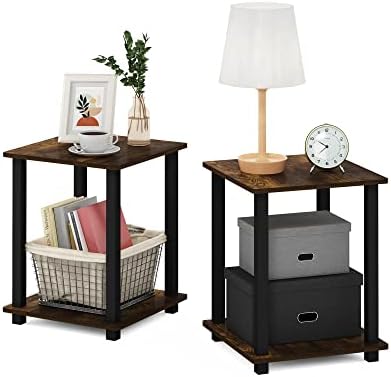 Furinno Simplistic Set of 2 Toolless Living Room Table Set, Amber Pine by Furinno-FitsYourSpaceFitsYourBudget