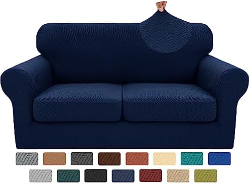 XINEAGE 3-Piece Stretch Loveseat Sofa Cover, Washable Couch Covers for Dog by XINEAGE