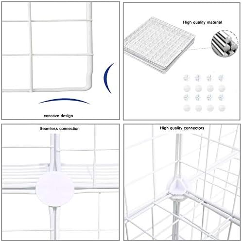 C&AHOME Wire Cube Storage, 9-Cube Organizer Metal, Wire C Grids Storage, Storage Bins Shelf, Modular Bookshelf, Closet Cabinet Ideal for Home, Living Room, Office 36.6”L x 12.4”W x 48.4”H White - Image 6
