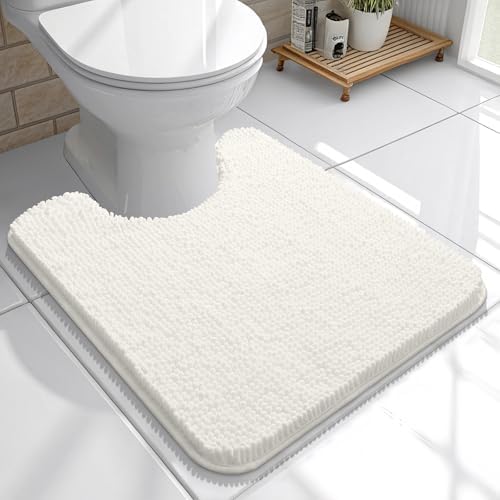 OLANLY Toilet Rugs U-Shaped 20x20, Soft Absorbent Chenille Contour Rugs by OLANLY