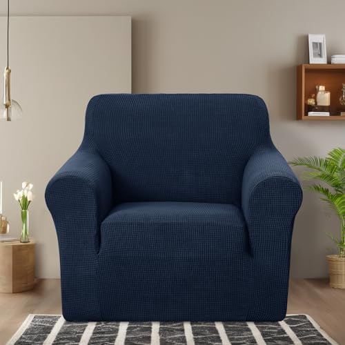 U-NICE HOME Stretch Recliner Chair Cover Armchair Slipcover, Navy - Image 2