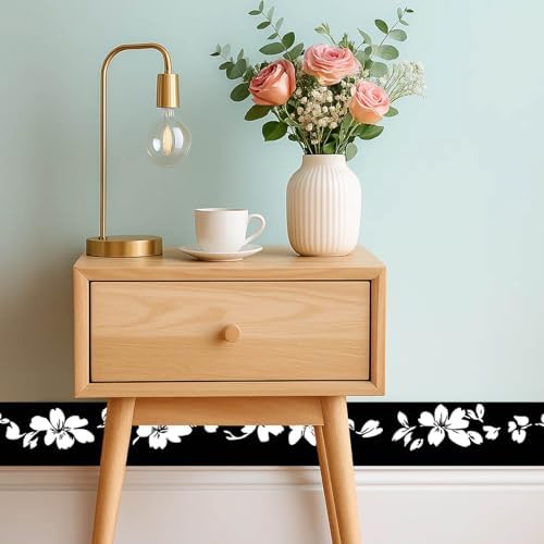 IVN Wallpaper Border Peel and Stick Wall White Cherry Blossom 4x196 Inch - Image 7