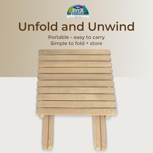 BYER OF MAINE Pangean Folding Wooden Side Table, and Garden Use, Patio - Image 4